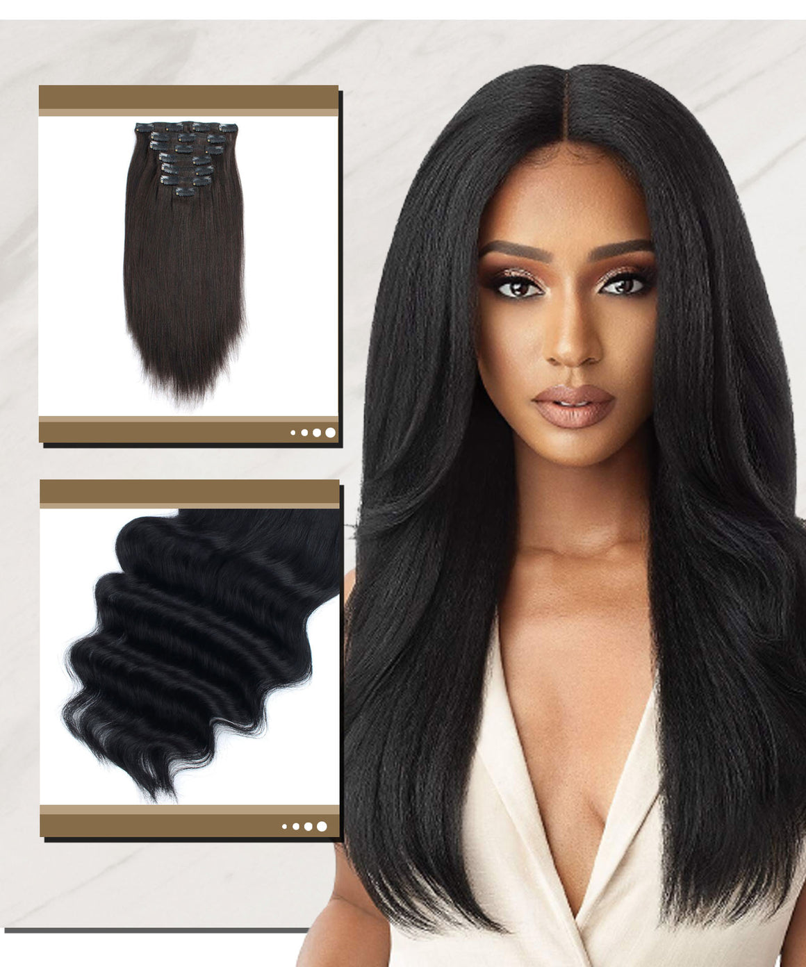 Clip In Hair Extensions for Black Hair | 100% Virgin & Human Hair