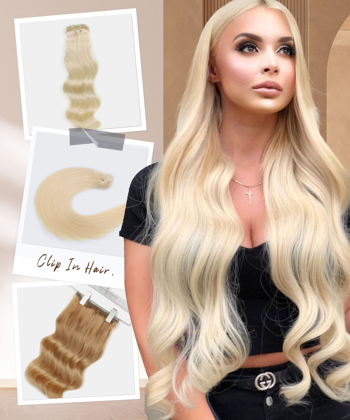 Blonde Clip In Hair Extensions