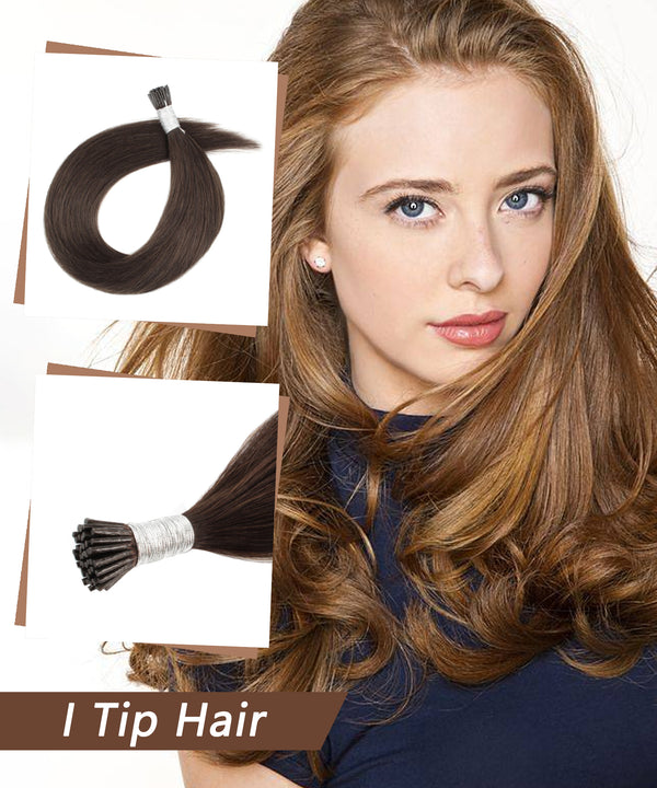 Brown I Tip Hair Extensions