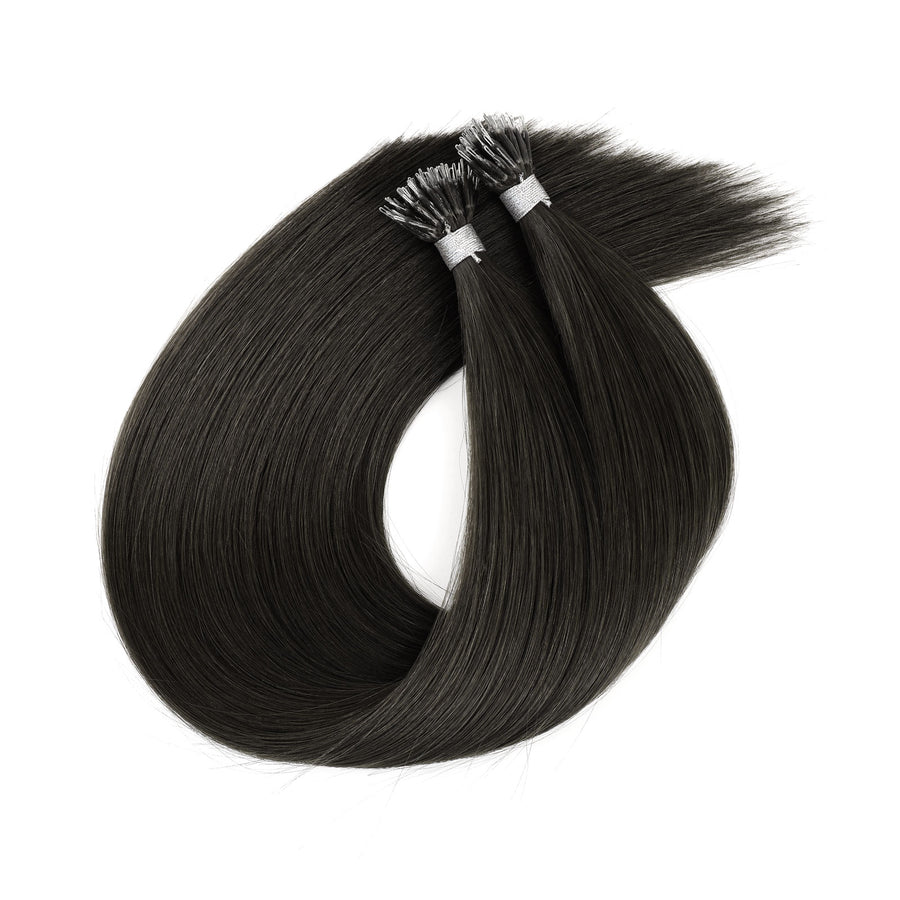 Virgin Nano Ring Hair Extensions 1B# Off Black
