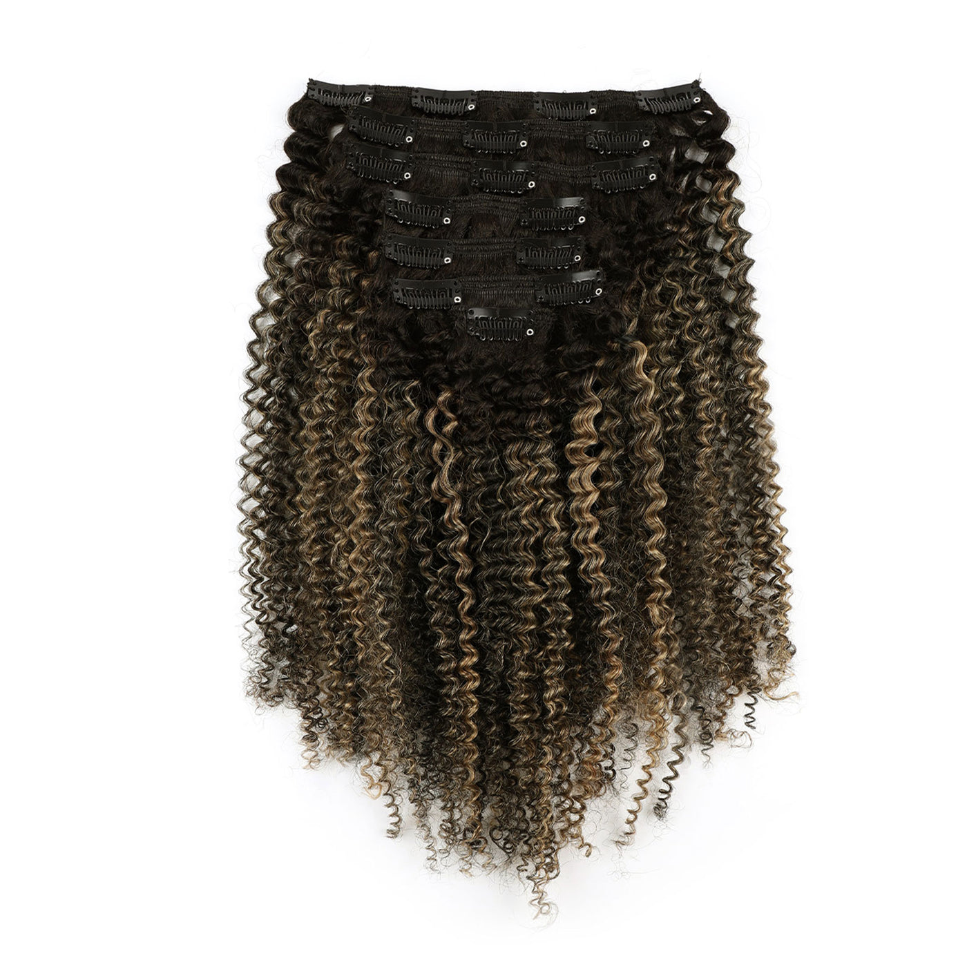 Clip in Hair Extension Afro Kinky Curly 1BT1BP27#