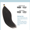 Kinky Straight I Tip Hair Extensions Natural Black