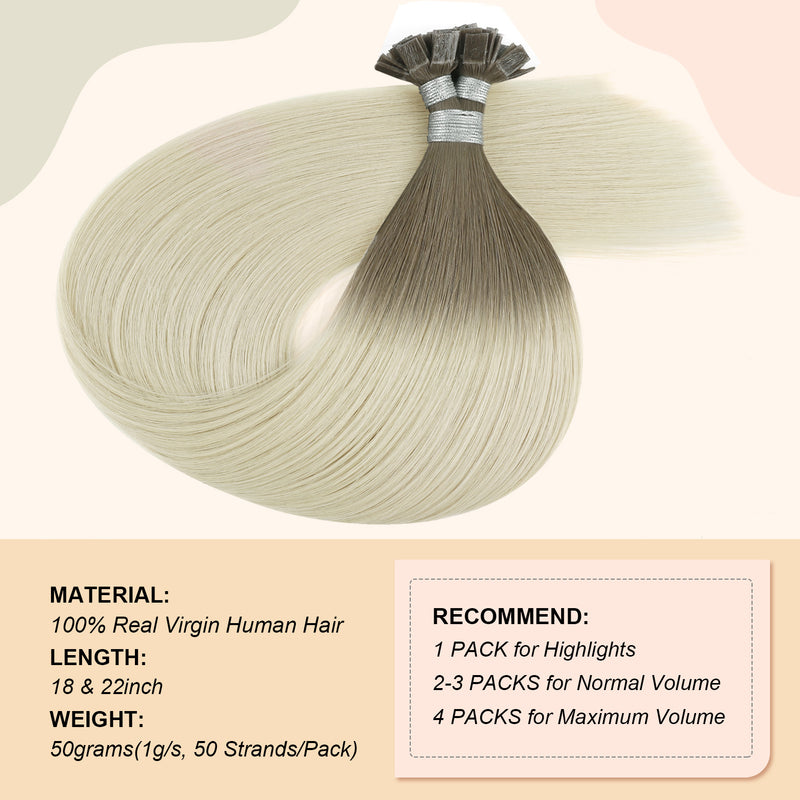 Color 60adeb Keratin Bond Extensions Virgin Hair Ombre Color T16A/60A ...