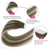 Virgin Tape in Hair Extensions Rooted Highlights R3-P3/60#