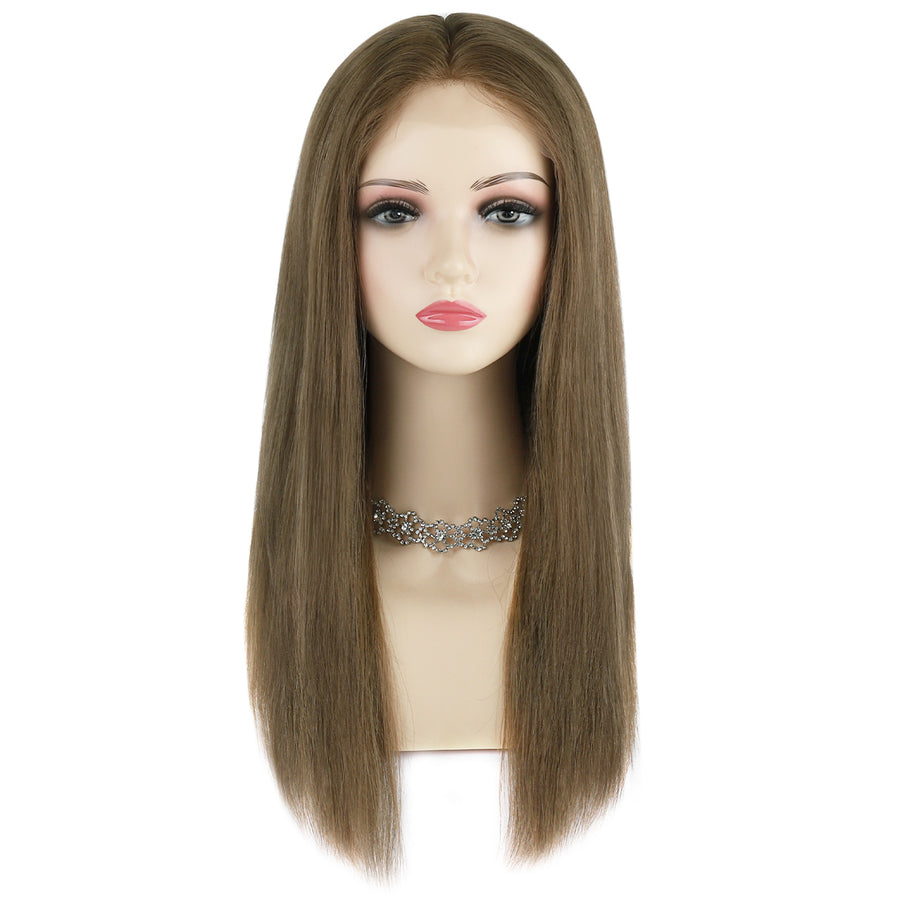 Silk Top Lace Front Wig 100% Virgin Human Hair Highlights Color 10/50#