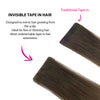 Virgin Invisible Tape in Hair Extensions Dark Chocolate Brown #2A