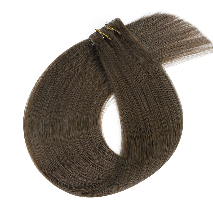 Virgin Invisible Tape in Hair Extensions Dark Chocolate Brown #2A