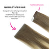 Virgin Invisible Tape in Hair Extensions Rooted Highlights #R3-P3/60