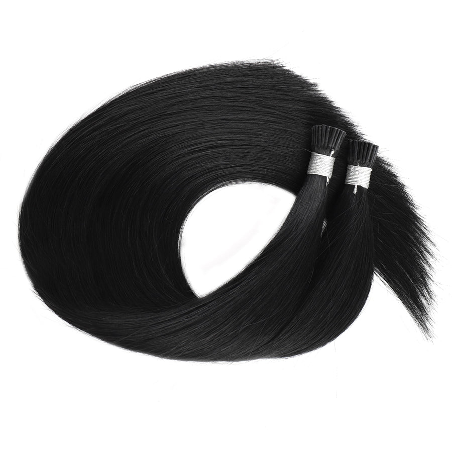 I Tip Hair Extensions Virgin Hair #1 Jet Black