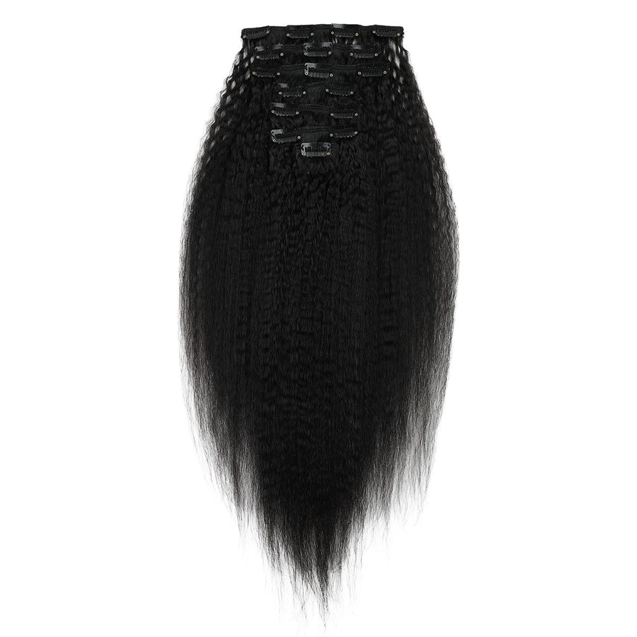 Kinky Straight Clip-In Extensions Virgin Human Hair
