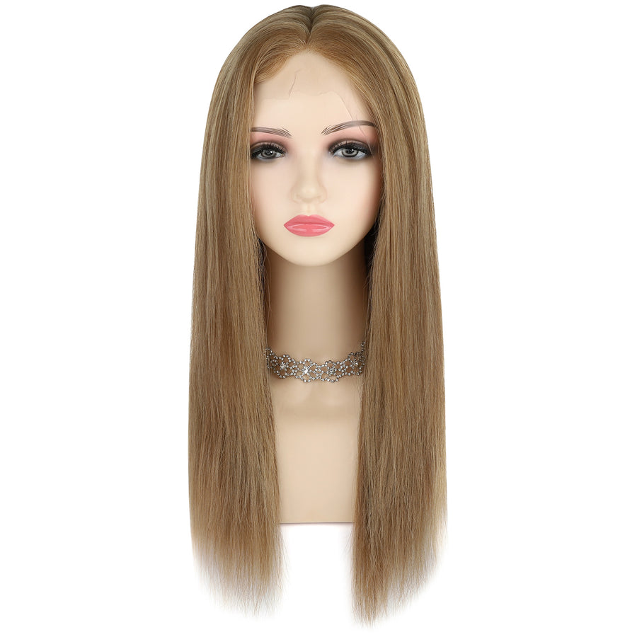 Silk Top Lace Front Wig 100% Virgin Human Hair Highlights Color P7/10#