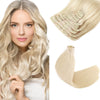 Seamless PU Clip in Extensions Virgin Hair 60# Light Blonde