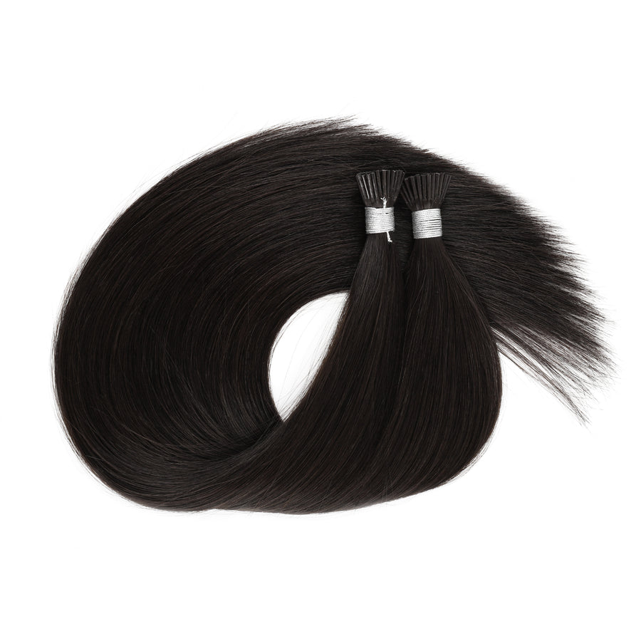 I Tip Hair Extensions Virgin Hair #1B Off Black