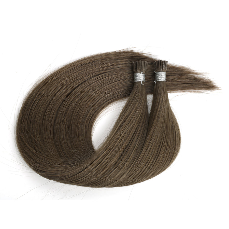I Tip Hair Extensions Virgin Hair 4# Warm Chestnut Brown