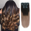 120g clip in hair extensions ombre #2/6 16"|var-31955963347016