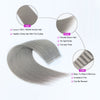 Silver Grey (#121) Virgin Tape In Hair Extensions 18"