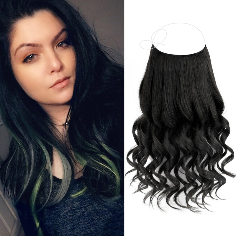 Halo Hair Extensions 1# Jet Black AmazingBeautyHair