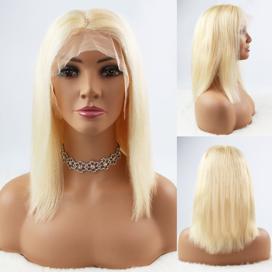 Bob Wigs 13X4 Lace Wigs Silky Straight Human Hair Wigs 613# 150% Density
