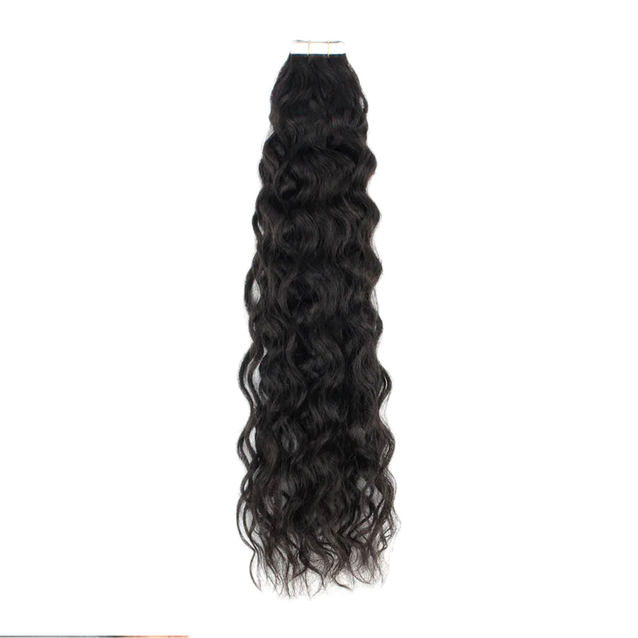 Curly Tape In Hair #1B Off Black
