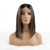Bob Wigs 4X4 Lace Wigs Silky Straight Human Hair Wigs Highlights 1B/27# 150% Density