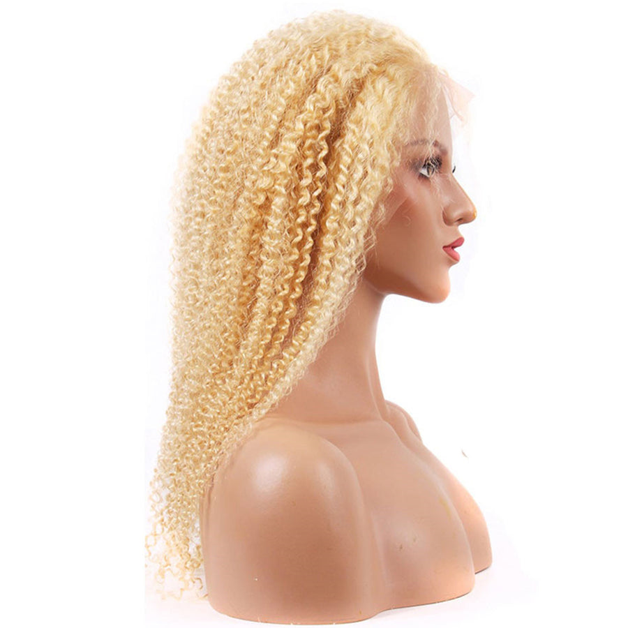 Blonde Kinky Curly Wig Lace Front 13x4 Human Hair Wig 613# Brazilian Human Hair 150% Density