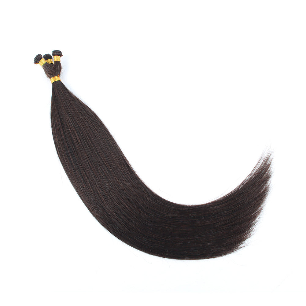 Dark Brown (#2) Hand Tied Hair Extensions