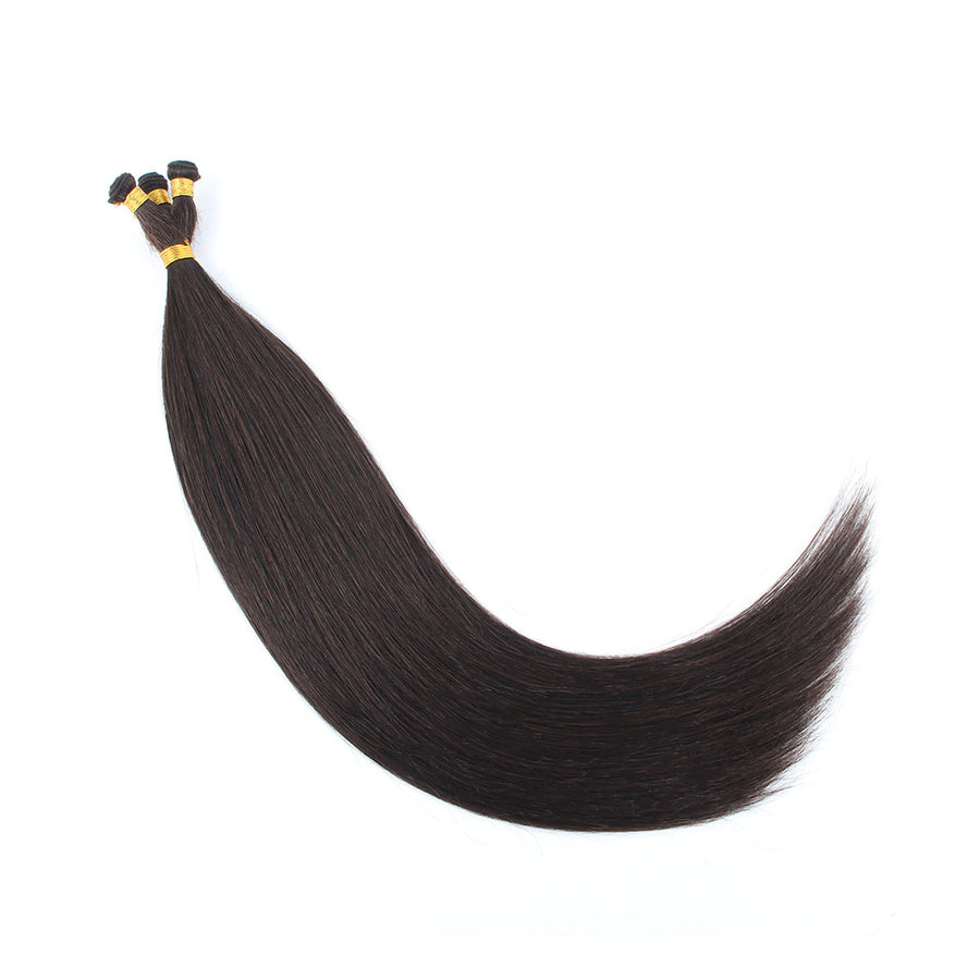 Dark Brown (#2) Hand Tied Hair Extensions