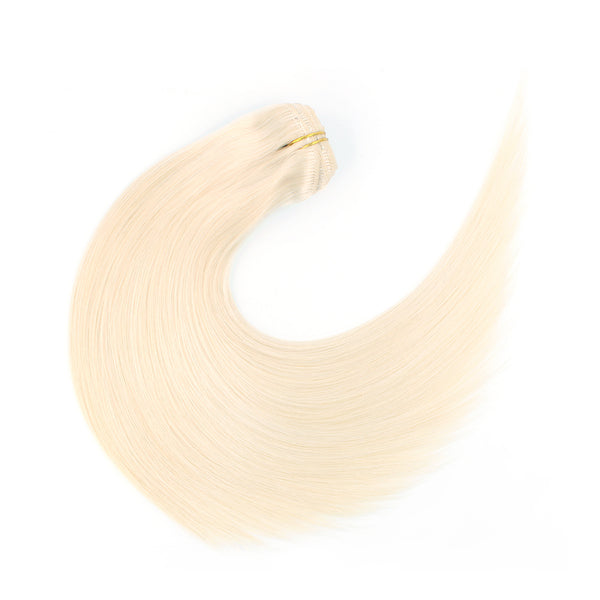 220g Platinum Blonde 60# Clip In Hair Extensions 22