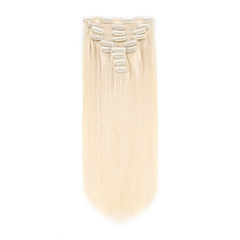 220g clip in hair extensions ash blonde #60 22"|var-31957321154632