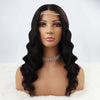 4x4 Transparent Lace Closure Wig Natural Black Water Wave Wigs
