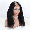 U Part Wig Kinky Curly Human Hair Wig 150% Density