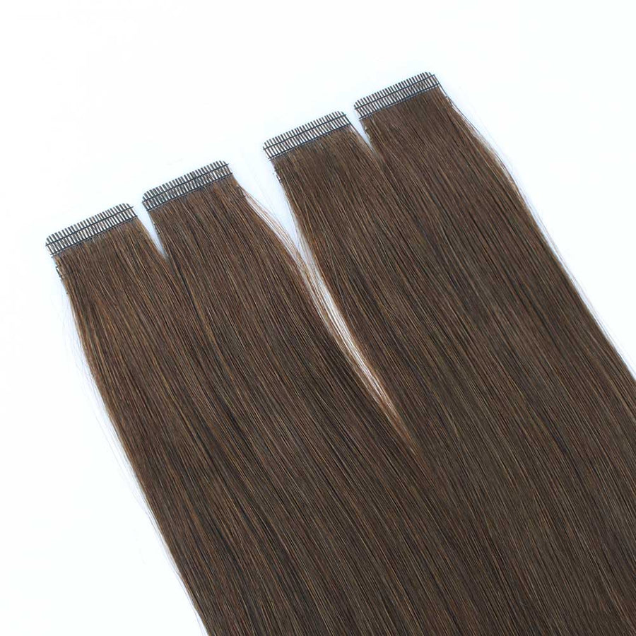 Chocolate Brown (#3) Virgin Tape  In Hair Extensions