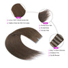 Chocolate Brown (#3) Virgin Tape  In Hair Extensions 18"