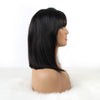 Bob Wigs with Bang 4X4 Lace Wigs Silky Straight Human Hair Wigs Natural Black 150% Density