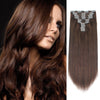160g clip in hair extensions chocolate brown #4|var-31950197620808
