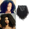 Afro coily clip in extensions natural black 16"|var-31590235996232