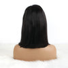 Bob Wigs with Bang 4X4 Lace Wigs Silky Straight Human Hair Wigs Natural Black 150% Density