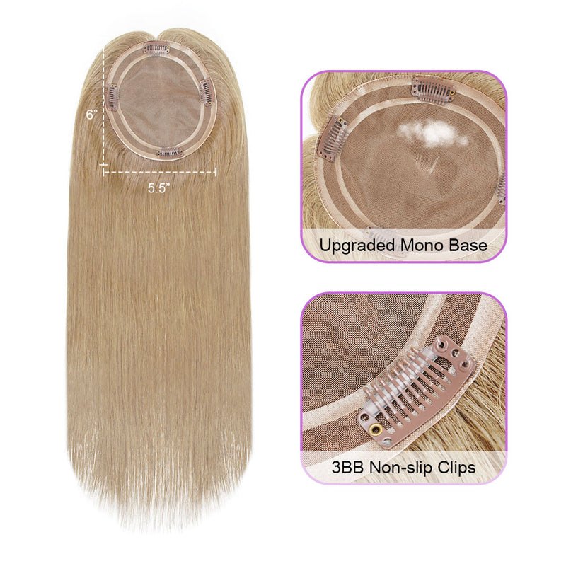 5.5 x 6" Mono Top Hair Topper Color 8#