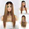 4x4 Transparent Lace Closure Wig Silky Straight Wigs Highlights 4/27#