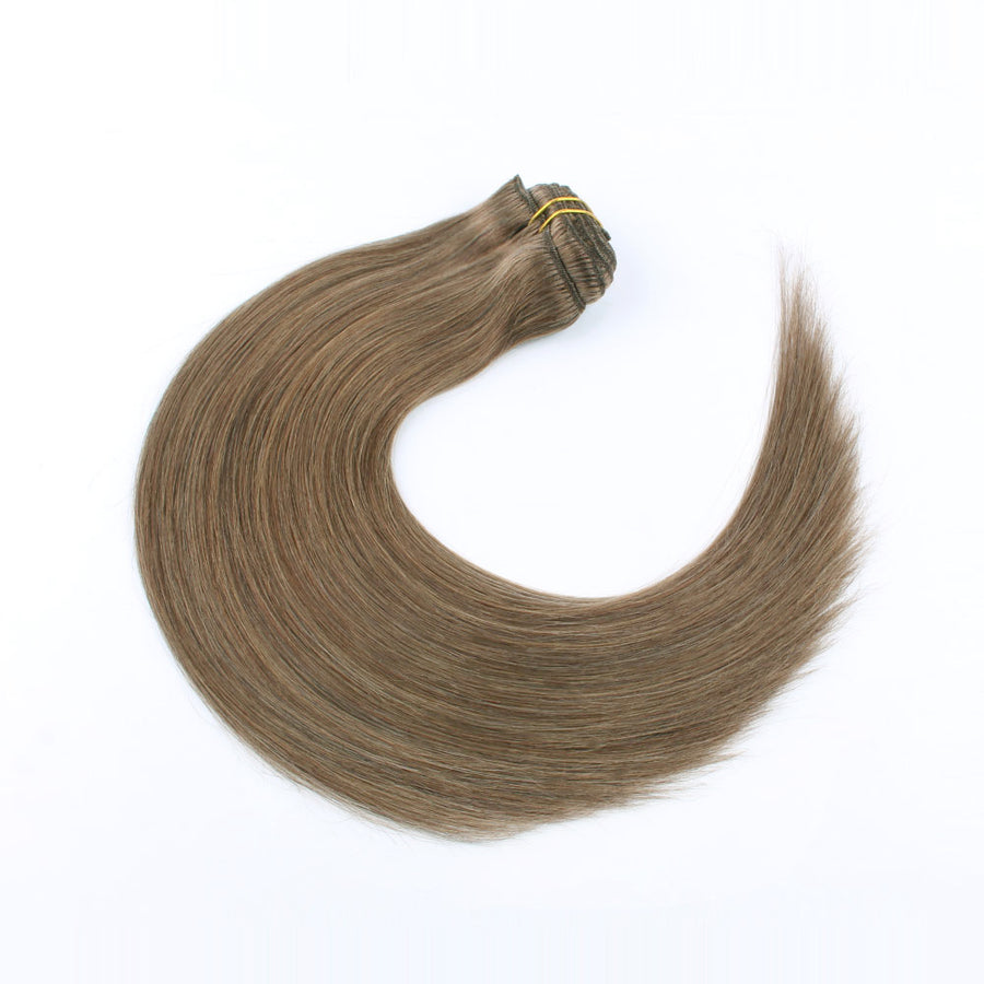 160g Chestnut Brown 6# Clip In Hair Extensions 20"