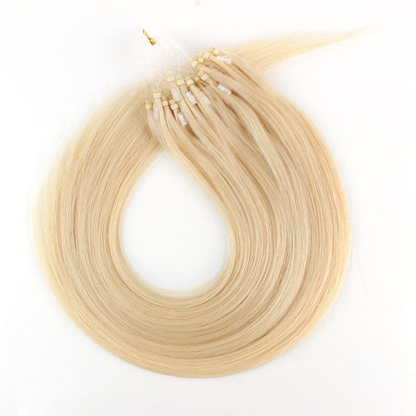 Micro Loop Hair Extensions #60 Platinum Ash Blonde | AmazingBeautyHair