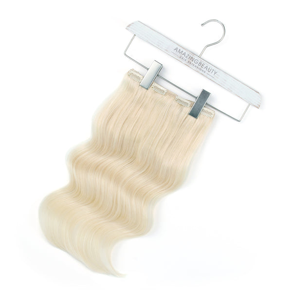 220g Platinum Blonde 60# Clip In Hair Extensions 22