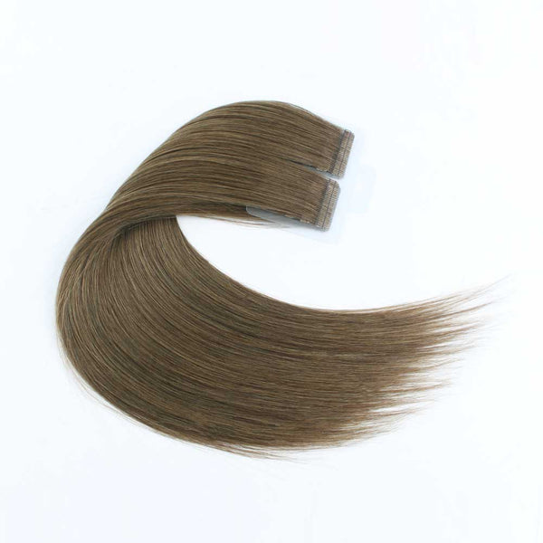 Dark Coffee Brown (#66) Virgin Tape  In Hair Extensions 18