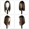Bob Wigs 4X4 Lace Wigs Silky Straight Human Hair Wigs Highlights 1B/27# 150% Density