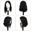 Bob Wigs 4X4 Lace Wigs Wavy Human Hair Wigs Highlight Natural Black 150% Density