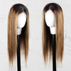 4x4 Transparent Lace Closure Wig Silky Straight Wigs Highlights 4/27#
