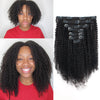 Clip in Hair Extension Afro Kinky Curly Jet Black 14&16 Inch