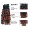 Clip in Hair Extension Jerry Curl Ombre Natural Black to Dark Auburn