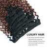 Clip in Hair Extension Jerry Curl Ombre Natural Black to Dark Auburn
