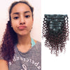 Clip in Hair Extension Jerry Curl Ombre Natural Black to Dark Wine